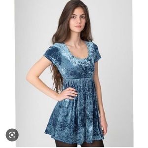 American apparel crushed velvet babydoll dress